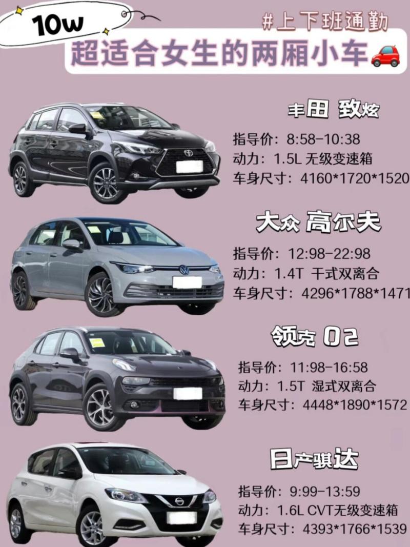 两厢车销量排行榜 女士两厢车排名前10名